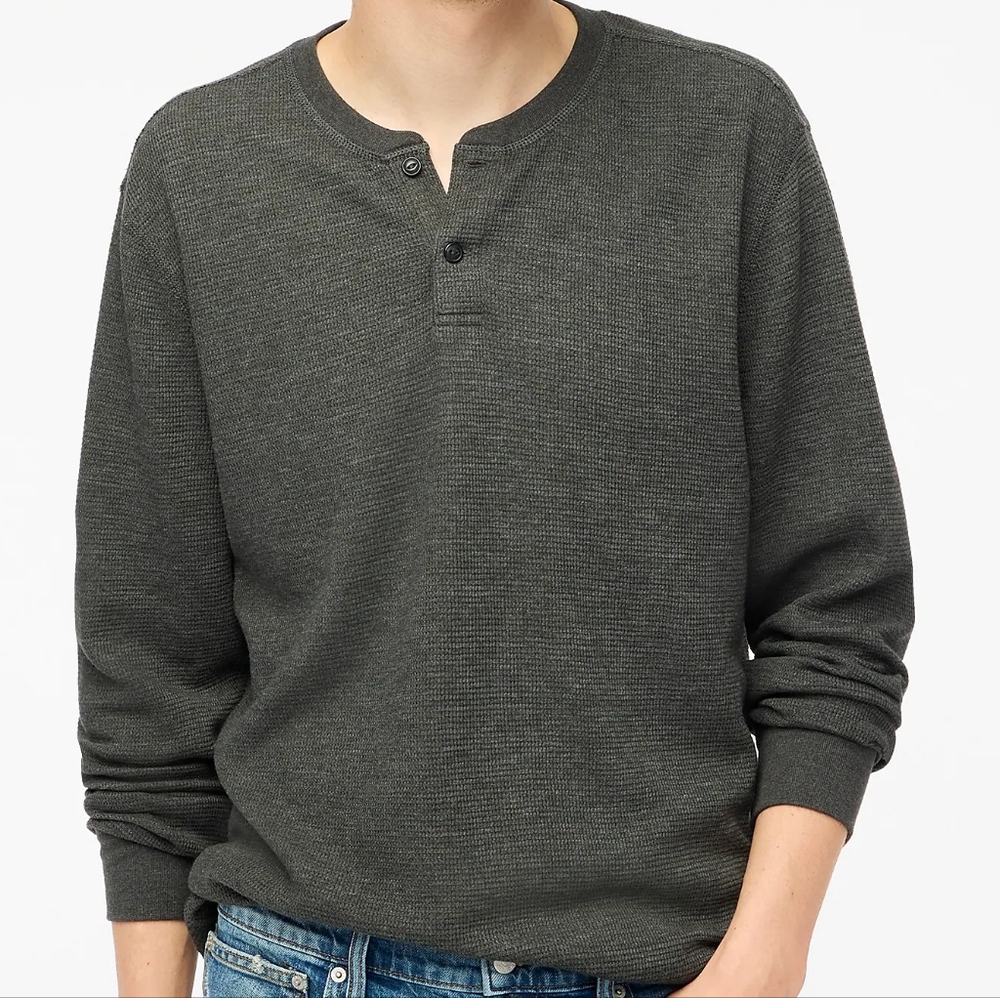 J. Crew Men's Waffle Henley T-shirt New Size Large